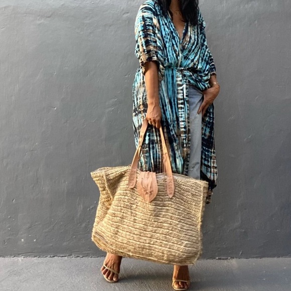 Tie Dye Boho Swim Coverup Kimono Wrap Casual Robe - Picture 8 of 10